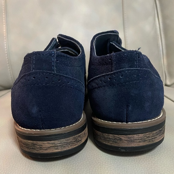 Bruno Marc Blue Suede Wingtips - Picture 2 of 7